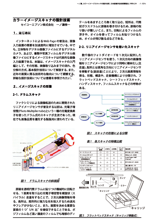 日本画像学会技術講習カラーイメージスキャナの設計技術